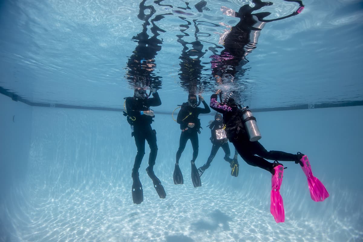 First time scuba training at Key Largo Scuba Diving