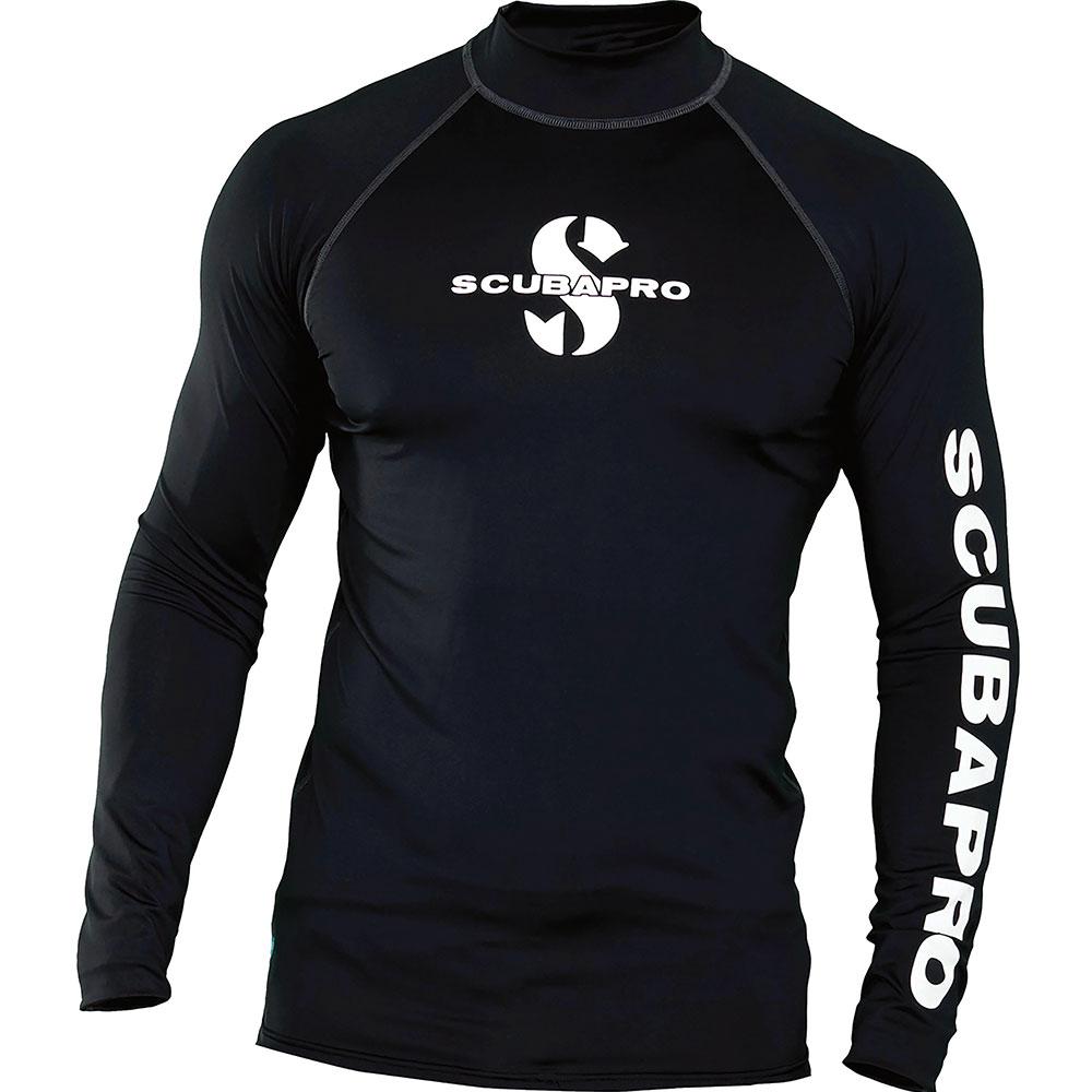 Scubapro UPF 50 rash guard, black, mens, front